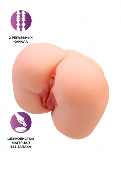 Реалистичный мастурбатор-попка с 2 любовными входами - No Name - в Калининграде купить с доставкой