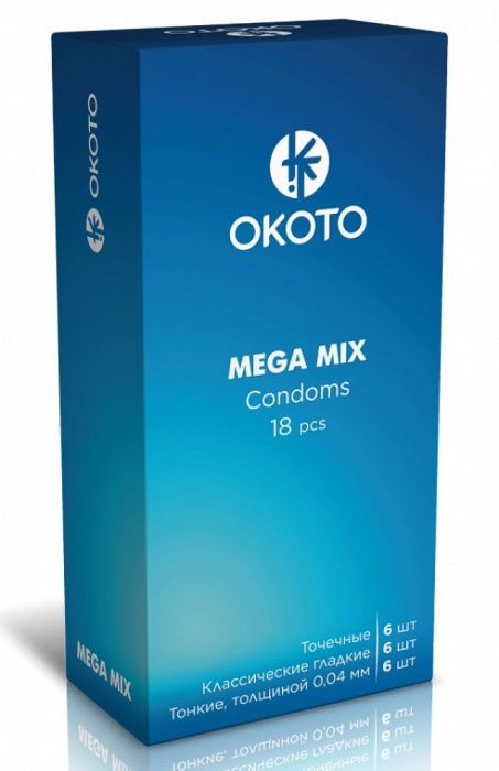 Презервативы OKOTO Mega Mix - 18 шт. - Sitabella - купить с доставкой в Калининграде