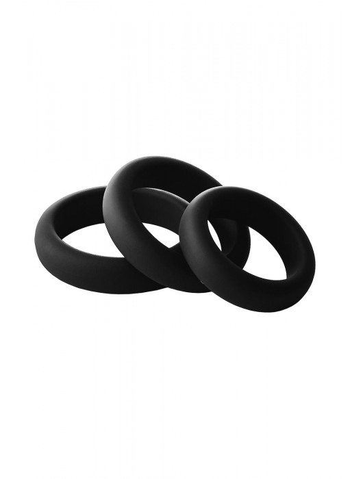 Набор из 3 черных эрекционных колец Smooth Silicone Cockring Pack - Dream Toys - в Калининграде купить с доставкой