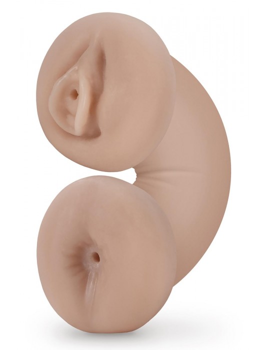 Телесный люминесцентный двусторонний мастурбатор Tasha - Blush Novelties - в Калининграде купить с доставкой