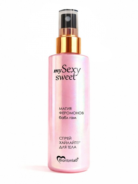 Спрей хайлайтер для тела Sexy Sweet с ароматом бабл-гам, шиммером и феромонами - 200 мл. -  - Магазин феромонов в Калининграде