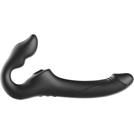 Черный безремневой страпон с 3 моторами - Ibiza - купить с доставкой в Калининграде