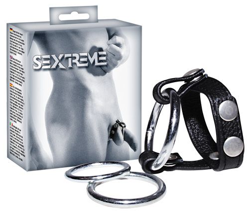 Подхват для мошонки с 3 съемными эрекционными кольцами Leder-Riemen - Orion - в Калининграде купить с доставкой