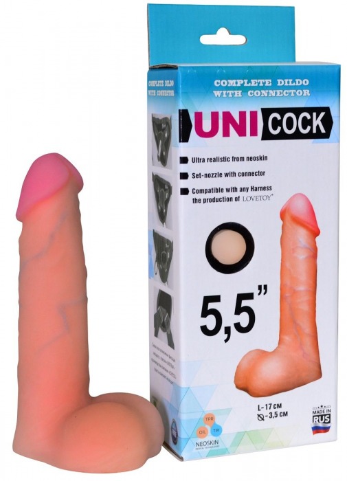 Фаллическая насадка Харнесс UNICOCK 5,5  - 17 см. - LOVETOY (А-Полимер) - купить с доставкой в Калининграде