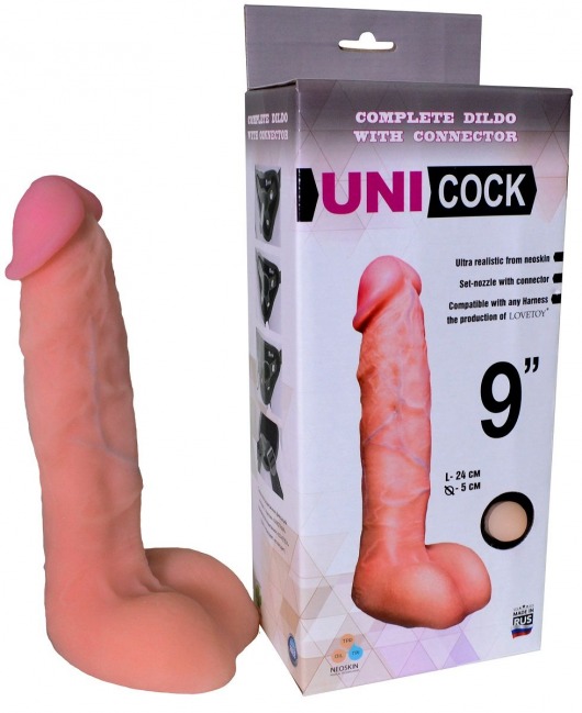 Фаллическая насадка Харнесс UNICOCK 9  - 24 см. - LOVETOY (А-Полимер) - купить с доставкой в Калининграде