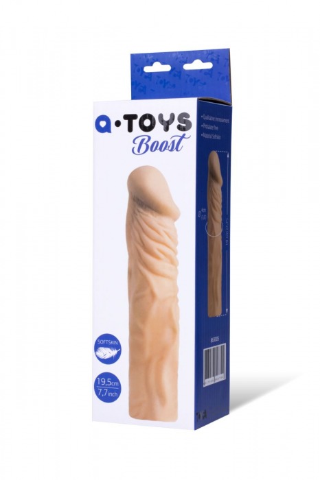 Насадка с ярко выраженной головкой и рельефным стволом - 19 см. - A-toys - в Калининграде купить с доставкой