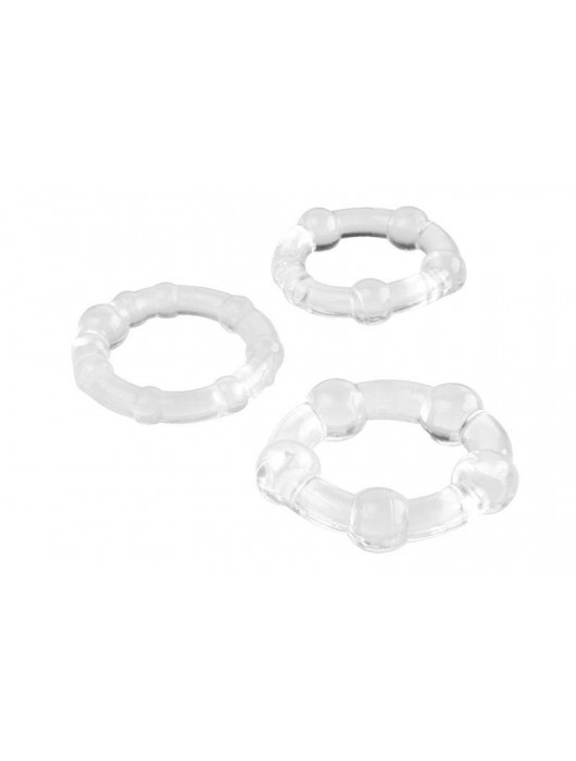 Набор из 3 прозрачных эрекционных колец с разным рельефом - A-toys - в Калининграде купить с доставкой