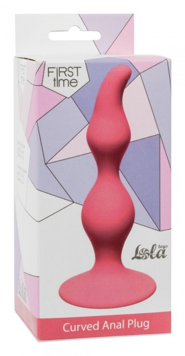 Розовая анальная пробка Curved Anal Plug Pink - 12,5 см. - Lola Games