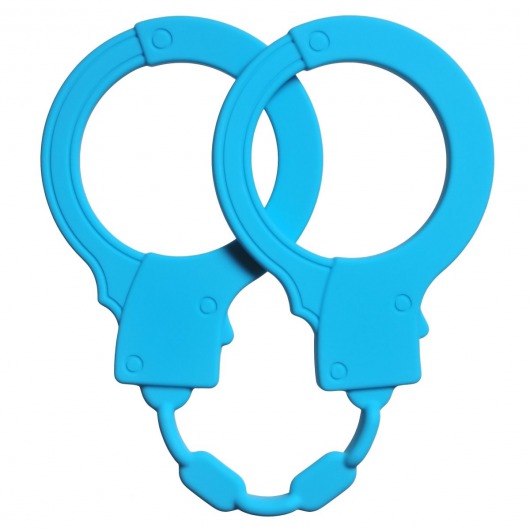 Голубые силиконовые наручники Stretchy Cuffs Turquoise - Lola Games - купить с доставкой в Калининграде