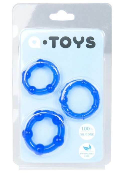 Набор из 3 синих эрекционных колец A-toys - A-toys - в Калининграде купить с доставкой