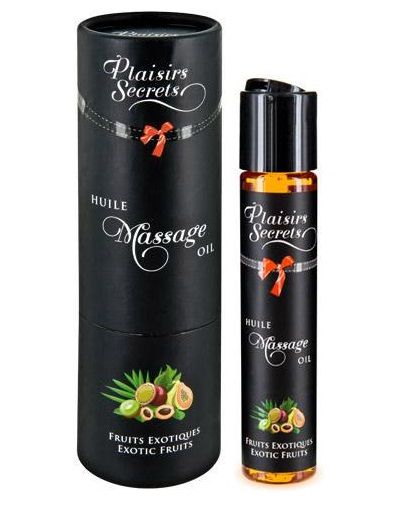 Массажное масло с ароматом экзотических фруктов Huile de Massage Gourmande Fruits Exotiques - 59 мл. - Plaisir Secret - купить с доставкой в Калининграде