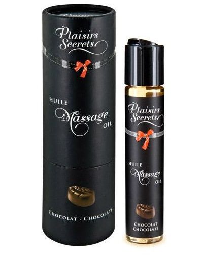Массажное масло с ароматом шоколада Huile de Massage Gourmande Chocolat - 59 мл. - Plaisir Secret - купить с доставкой в Калининграде