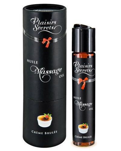 Массажное масло с ароматом крем брюле Huile de Massage Gourmande Creme Brulée - 59 мл. - Plaisir Secret - купить с доставкой в Калининграде