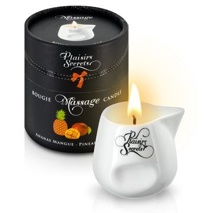 Массажная свеча с ароматом манго и ананаса Bougie de Massage Ananas Mangue - 80 мл. - Plaisir Secret - купить с доставкой в Калининграде