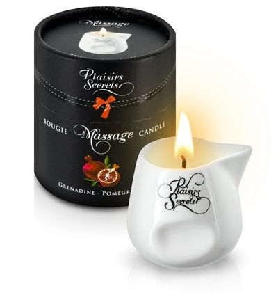 Массажная свеча с ароматом граната Bougie de Massage Gourmande Grenadine - 80 мл. - Plaisir Secret - купить с доставкой в Калининграде