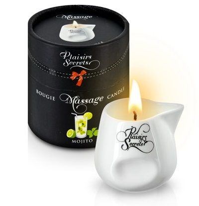 Массажная свеча с ароматом мохито Bougie de Massage Mojito - 80 мл. - Plaisir Secret - купить с доставкой в Калининграде