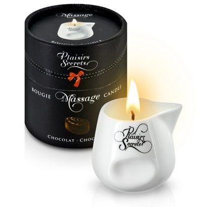 Массажная свеча с ароматом шоколада Bougie de Massage Gourmande Chocolat - 80 мл. - Plaisir Secret - купить с доставкой в Калининграде