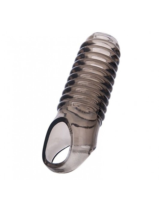 Дымчатая насадка с рёбрышками и подхватом мошонки ToyFa XLover - 12,5 см. - ToyFa - в Калининграде купить с доставкой
