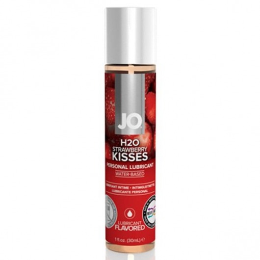 Смазка с ароматом клубники JO Flavored Strawberry Kiss - 30 мл. - System JO - купить с доставкой в Калининграде