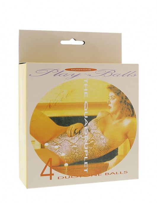 Бусы из 4 вагинальных шариков молочного цвета - Seven Creations