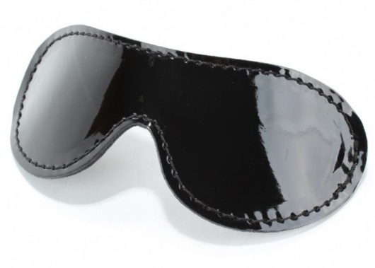 Чёрная лаковая маска на глаза - БДСМ Арсенал - купить с доставкой в Калининграде