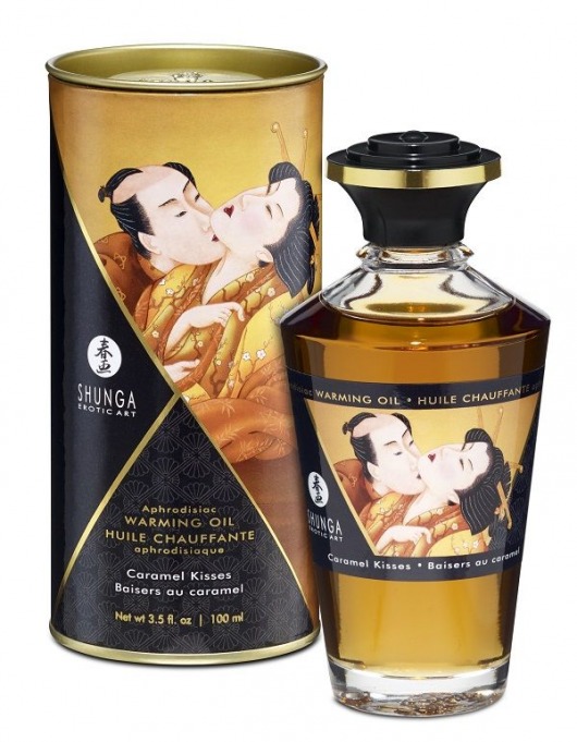 Массажное интимное масло с ароматом карамели - 100 мл. - Shunga - купить с доставкой в Калининграде