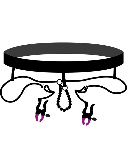 Трусики с зажимами для половых губ и бусинками для массажа промежности - Orion - купить с доставкой в Калининграде