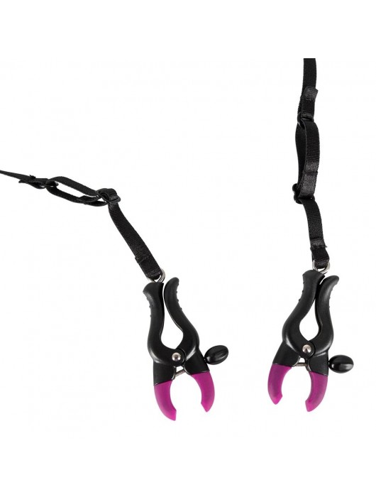 Трусики с зажимами для половых губ и бусинками для массажа промежности - Orion - купить с доставкой в Калининграде