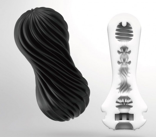 Мастурбатор FLEX Rocky Black с плотным рельефом - Tenga - в Калининграде купить с доставкой
