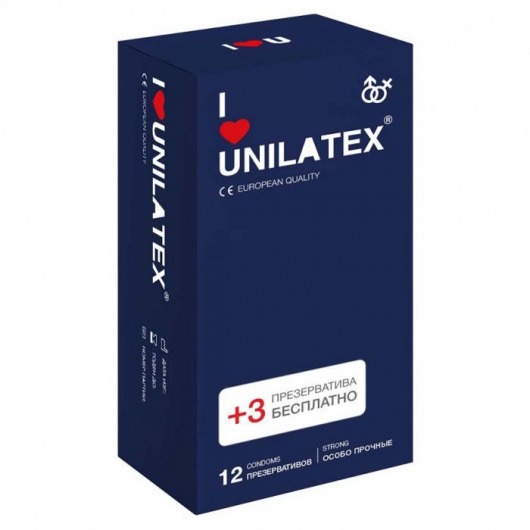 Ультрапрочные презервативы Unilatex Extra Strong - 12 шт. + 3 шт. в подарок - Unilatex - купить с доставкой в Калининграде