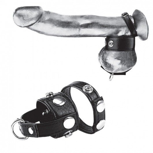 Утяжка для мошонки и пениса Cock Ring With 1  Ball Stretcher And Optional Weight Ring - BlueLine - купить с доставкой в Калининграде