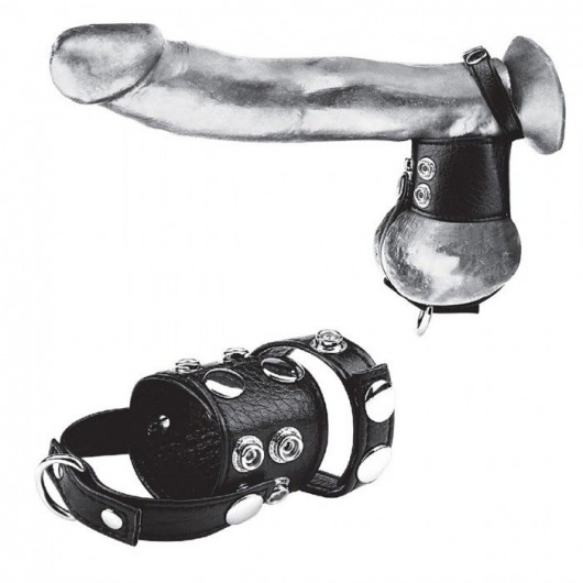 Утяжка на пенис и мошонку Cock Ring With 1.5  Ball Stretcher And Optional Weight Ring - BlueLine - купить с доставкой в Калининграде