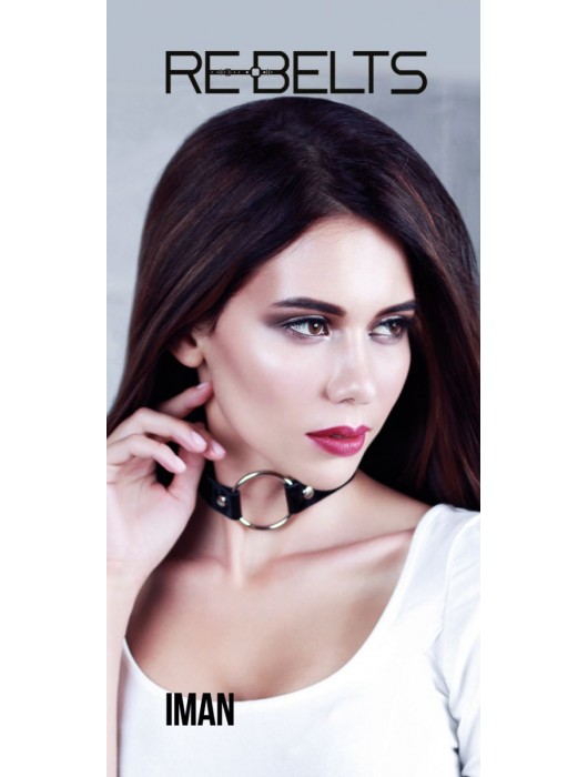 Чёрный чокер-кляп Iman Black - Rebelts - купить с доставкой в Калининграде