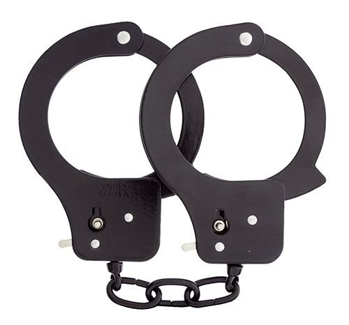 Чёрные наручники из листового металла BONDX METAL CUFFS BLACK - Dream Toys - купить с доставкой в Калининграде