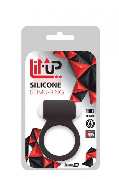 Чёрное эрекционное виброкольцо LIT-UP SILICONE STIMU RING 3 BLACK - Dream Toys - в Калининграде купить с доставкой