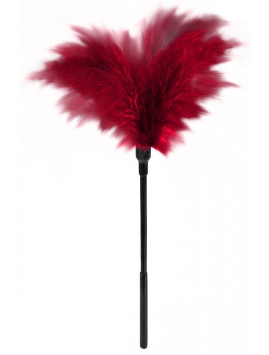 Пластиковая метелочка с красными пёрышками Small Feather Tickler - 32 см. - Blush Novelties - купить с доставкой в Калининграде