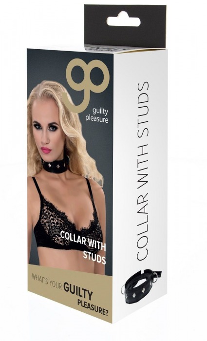 Полиуретановый ошейник с пуклями и D-кольцами Collar with Studs - Blush Novelties - купить с доставкой в Калининграде