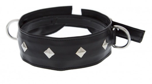 Полиуретановый ошейник с пуклями и D-кольцами Collar with Studs - Blush Novelties - купить с доставкой в Калининграде