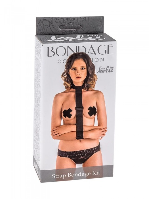 Ошейник с длинной лентой и наручниками Strap Bondage Kit Plus Size - Lola Games - купить с доставкой в Калининграде