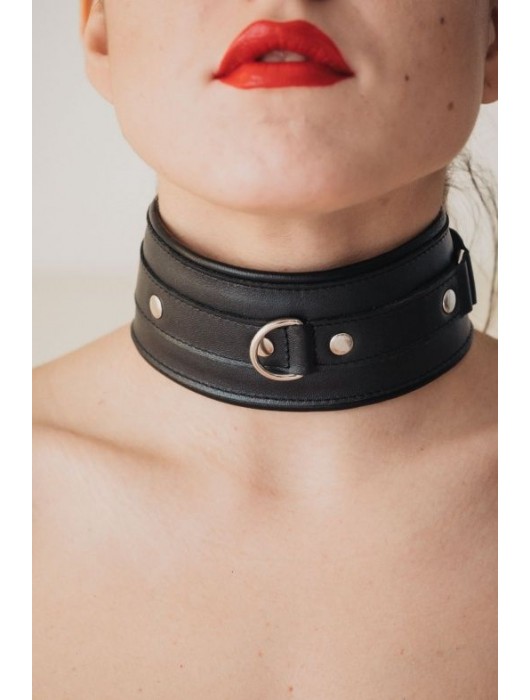 Ошейник из гладкой кожи - БДСМ Арсенал - купить с доставкой в Калининграде