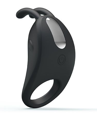 Чёрное эрекционное кольцо с вибрацией Rabbit Vibrator - Baile - в Калининграде купить с доставкой
