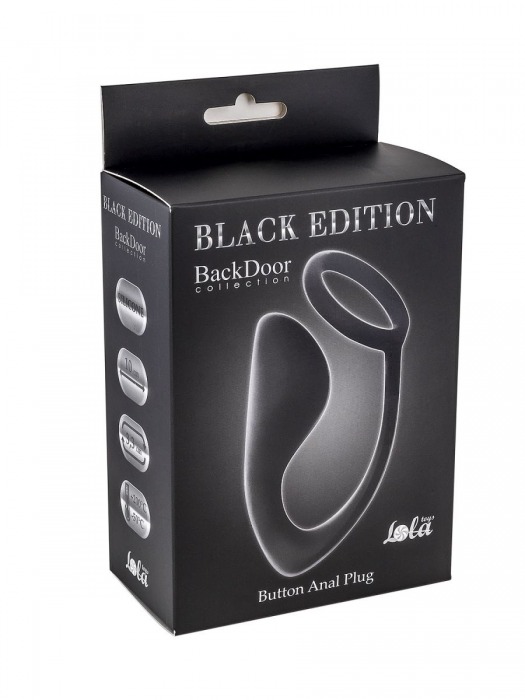 Чёрное эрекционное кольцо с анальной пробкой Button Anal Plug - Lola Games - в Калининграде купить с доставкой