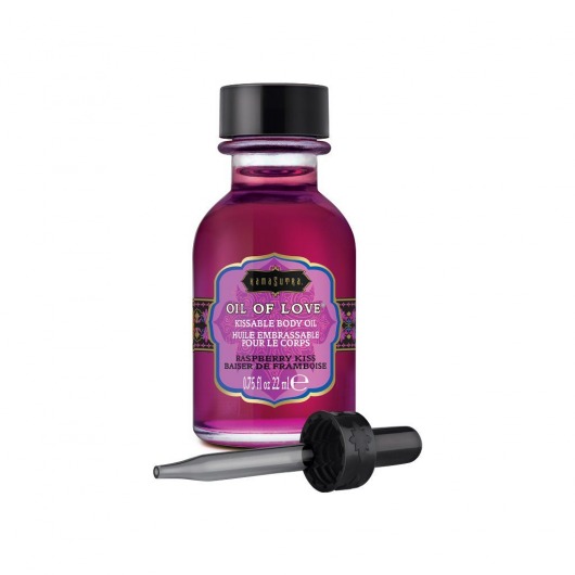 Масло для ласк с ароматом малины Oil of Love Raspberry Kiss - 22 мл. - Kama Sutra - купить с доставкой в Калининграде