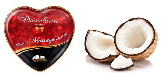 Массажная свеча с ароматом кокоса Bougie Massage Candle - 35 мл. - Plaisir Secret - купить с доставкой в Калининграде
