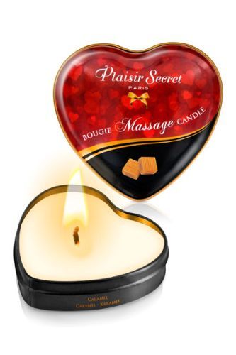 Массажная свеча с ароматом карамели Bougie Massage Candle - 35 мл. - Plaisir Secret - купить с доставкой в Калининграде
