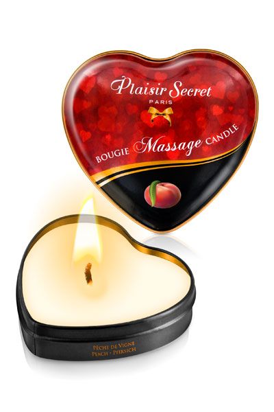 Массажная свеча с ароматом персика Bougie Massage Candle - 35 мл. - Plaisir Secret - купить с доставкой в Калининграде