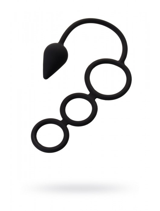Тройное эрекционное кольцо с анальным хвостом Drop S-size - Erotist Adult Toys - в Калининграде купить с доставкой