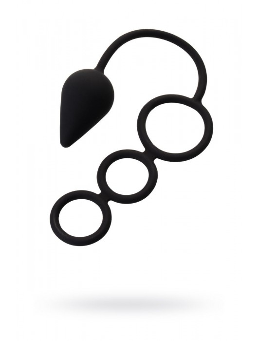 Тройное эрекционное кольцо с анальным хвостом Drop M-size - Erotist Adult Toys - в Калининграде купить с доставкой