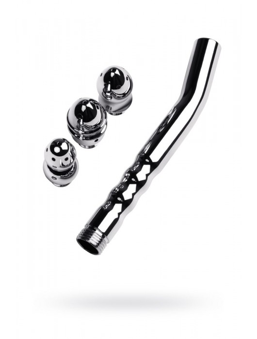Металлический анальный душ с тремя насадками - ToyFa - купить с доставкой в Калининграде