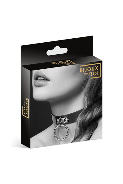 Узенький ошейник из полиуретана с кольцом - Bijoux Pour Toi - купить с доставкой в Калининграде